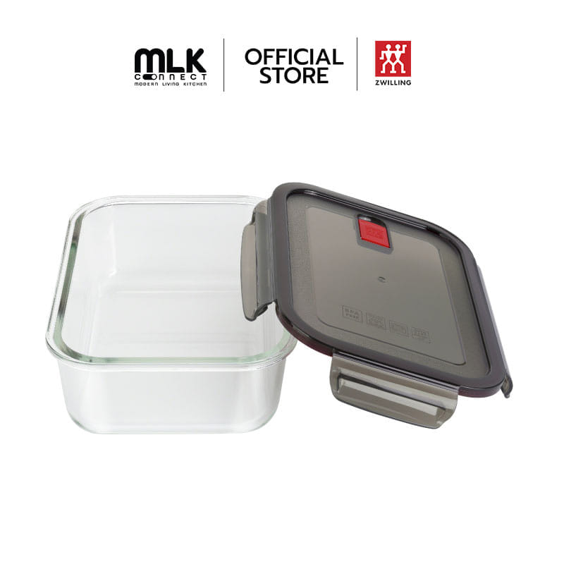 กล่องใส่อาหารแก้วบอโรซิลิเกตทรงสี่เหลี่ยมผืนผ้า ZWILLING รุ่น Gusto  ปราศจากสารบีพีเอ  1400มล. แก้วใส N39506002